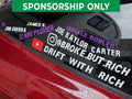 Sponsor Me! (Your Name On My Car)